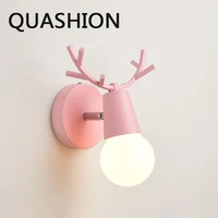 led wall lamp nordic antlers adjustable sconces for bedside bedroom aisle stair background wall decor lighting home decors lamps