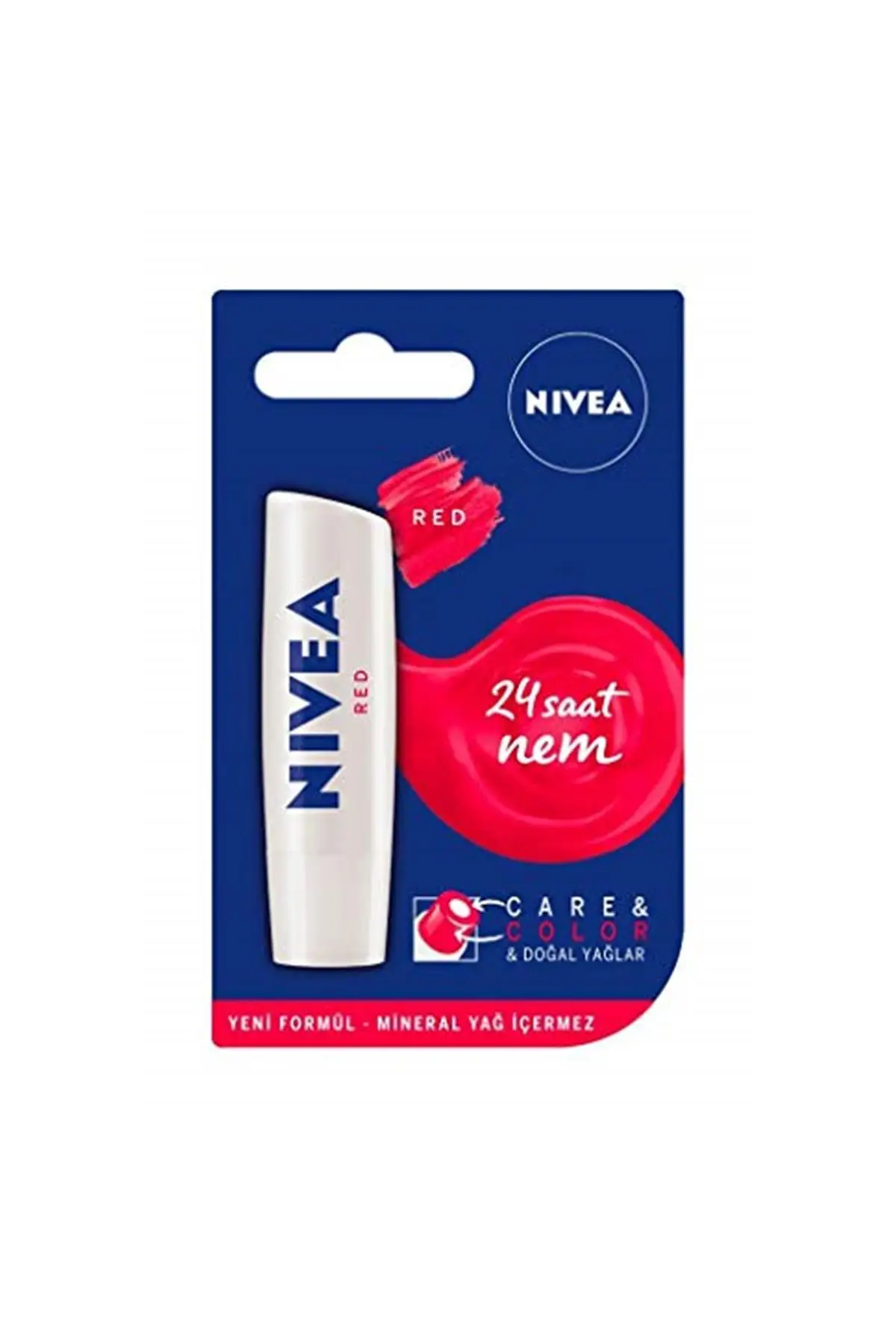 Бренд: Nivea Care &amp цветной красный крем для ухода за губами 5 мл 1 посылка (1x5 мл)