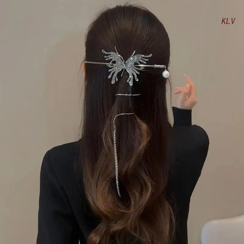 

Блестящие волосы в китайском стиле, шпильки для волос с кисточками, аксессуары для волос для свадебной вечеринки для женщин, длинные волосы