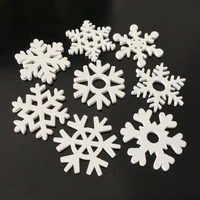 50pcs 3 5cm mixed shape snowflakes wooden crafts white red snowflake christmas series wood chips christmas snowflake