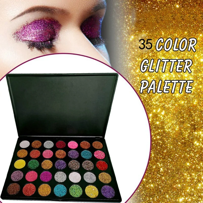 Палитра теней для век 35 цветов компактная фотоблестящая фотография