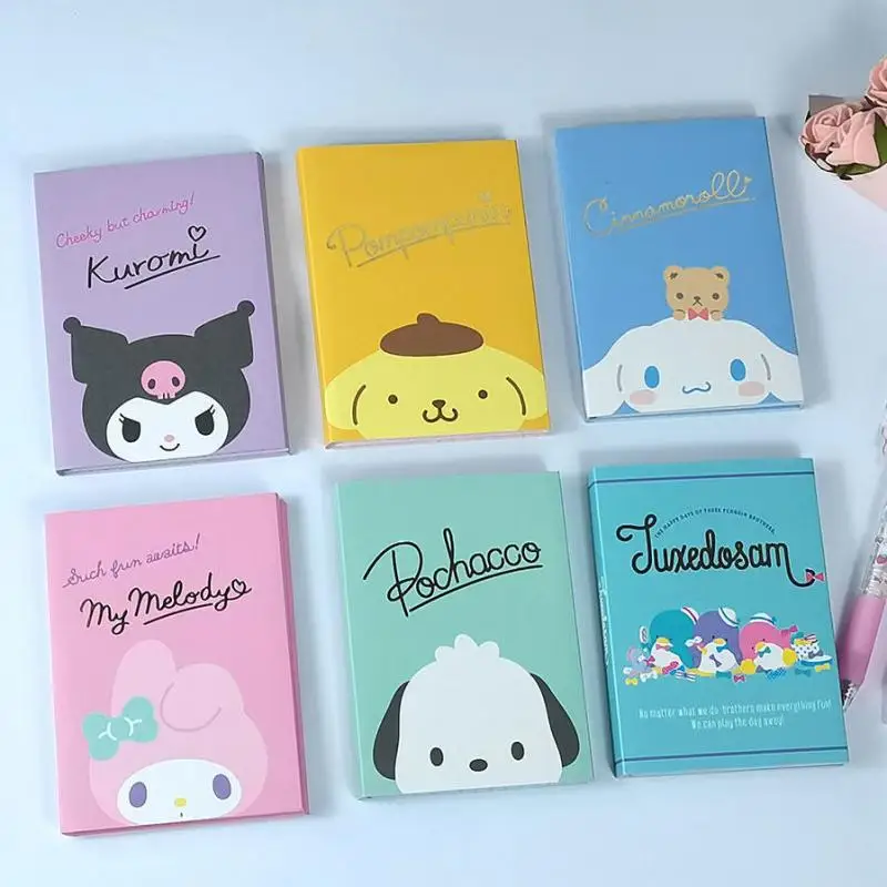 

Kawaii Sanrios Sticky Note Book Cute Kuromi My Melody Cinnamoroll Cartoon Folding Message Note Note Sticker Toys for Girls Gift