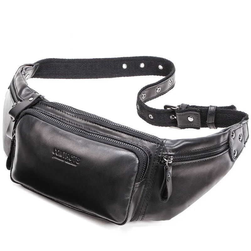 

2022 New Cowhide Men Fashion Sports Waist Bag Women Genuine Leather Multi-functional High Quality Crossbody Purses Free Shipping