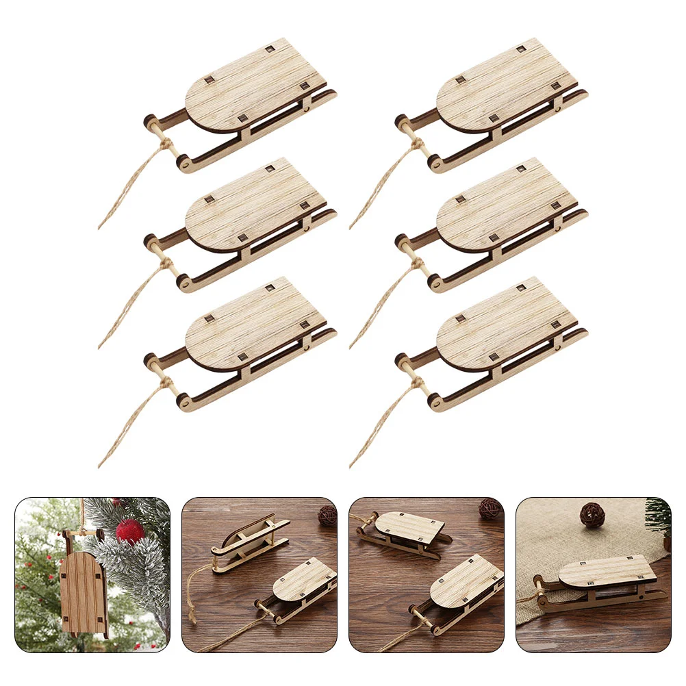 

Little Sleigh Wooden Sleigh Christmas Sleigh Miniatures Christmas Party Gifts Tabletop Wood Sleigh Xmas Sleigh