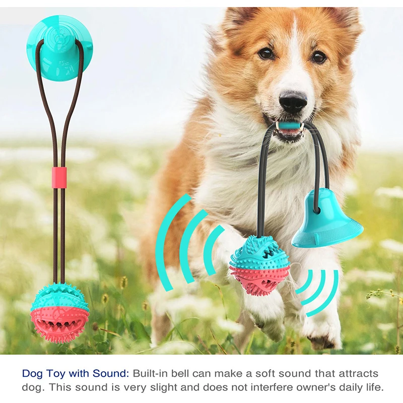 Pet Dog Interactive Toys Suction Cup Tug Dogs Push Ball Toy Pet Tooth Cleaning Dog Toothbrush for Puppy large Dog Biting Toy