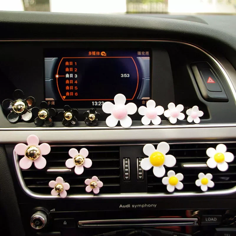 

Pcs Car Outlet Vent Perfume Clip Small Daisy Air Conditioning Aromatherapy Clip Car Interior Decoration Supplies Air Freshener