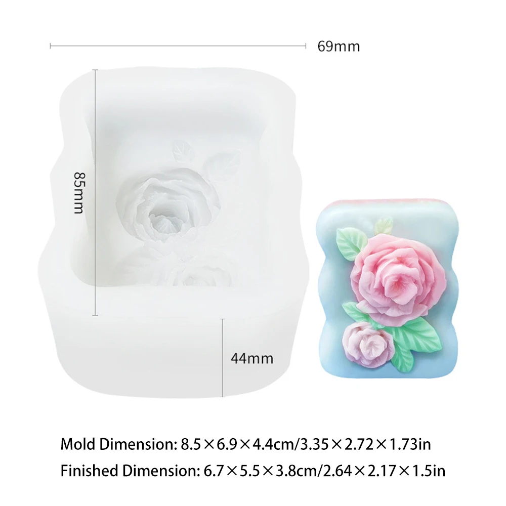 Силиконовая форма в форме сердца для мыла свечи цветов розы сахара сделай сам