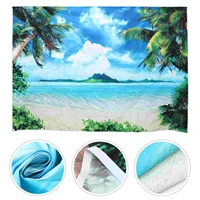 1pc backdrop tree summer beach sea sand background cloth photo background photo booth