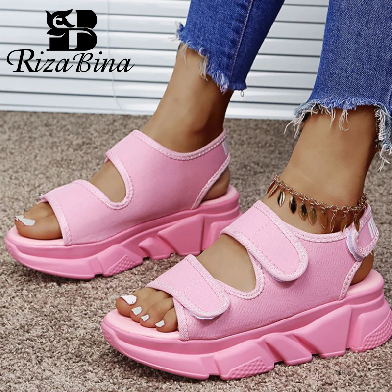 

RIZABINA New Arrivals Sandals For Women Thick Bottom Chunky Ins Hot Ladies Shoes Summer Casual Vacation Footwear Size 36-42