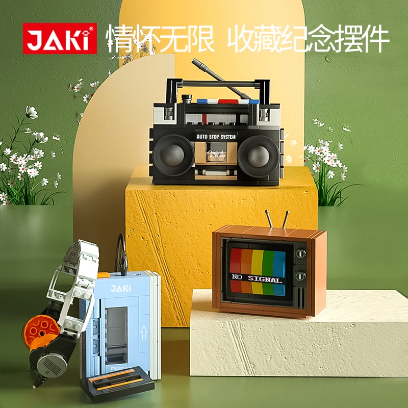

Мини-модель JAKI, цветная ТВ-лента, плеер, радио, настольный компьютер, красно-белая игровая консоль для мальчиков, подарок