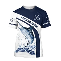 2022 summer new angler short sleeve 3d printing deep sea big fish pattern mens fashion streetwear unisex t shirt