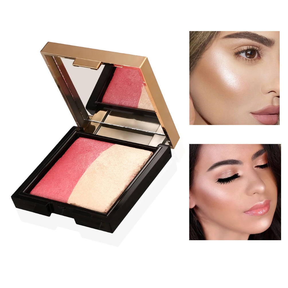 

Matte Shimmering Blusher Shiny Multi Functional Waterproof Private Label Highlighter Blush Palette Custom Bulk Makeup Cosmetics