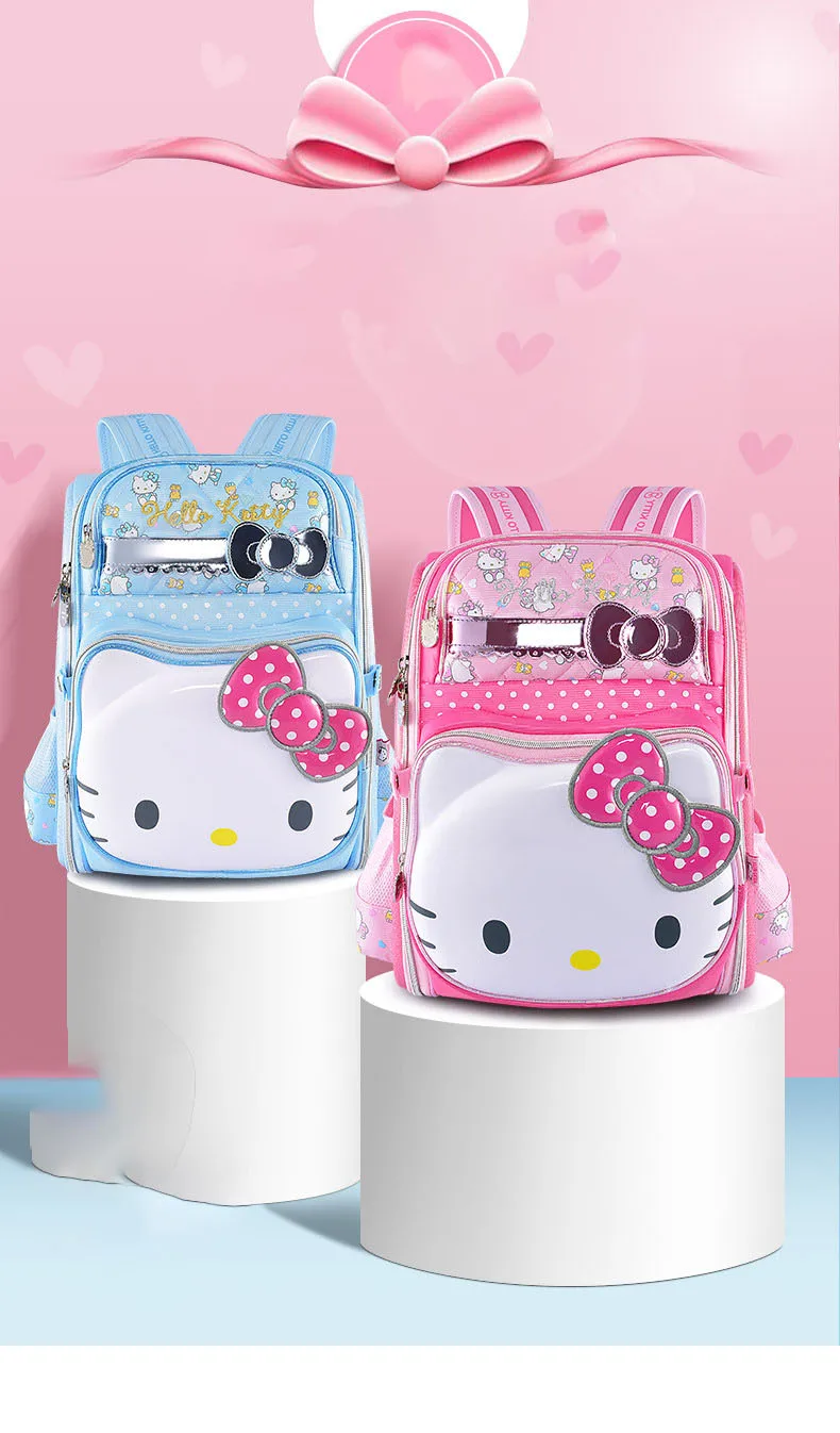 

Kitty Primary School Student Schoolbag Female Grade 1-3 Large Capacity Korean Cute Children's Full Open Backpack Bags
