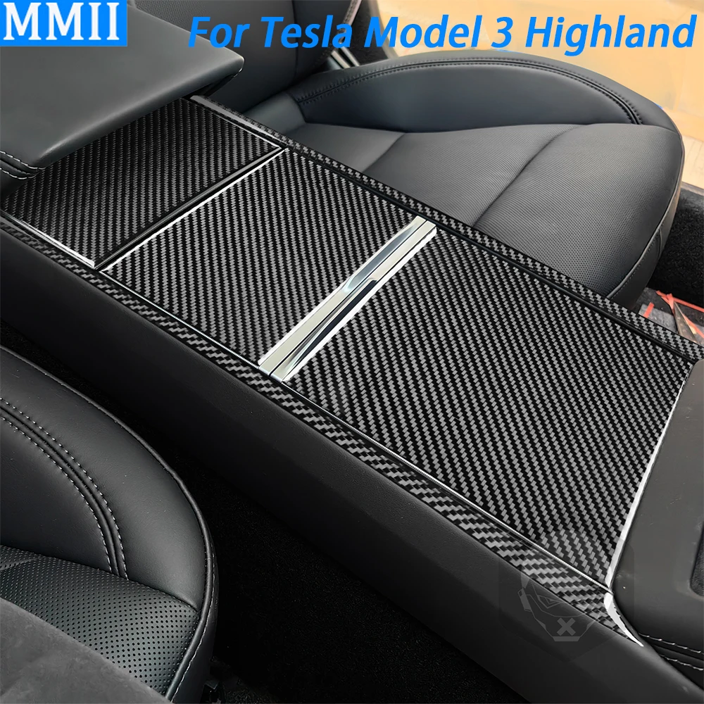 Для Tesla Model 3 Highland 2024 центральная консоль из углеродного волокна держатель для