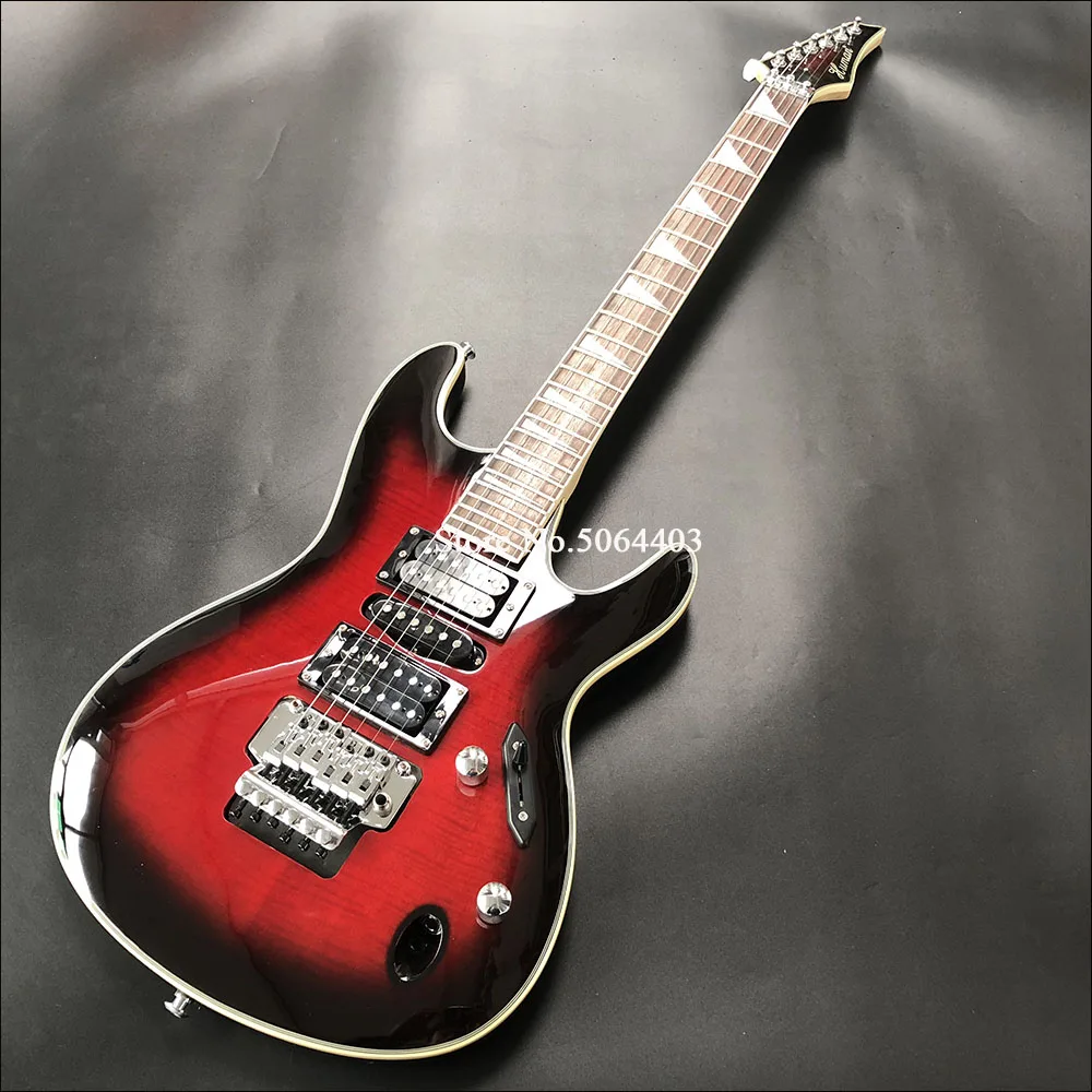 

High Quality 0316 Red Electric Guitar Mahogany Body Flamed Maple Top Rosewood Fingerboard Freee Shipping