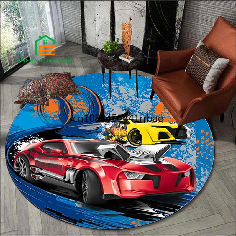 Hotwheels M-onster логотип грузовика круглый ковер коврики для гостиной спальни