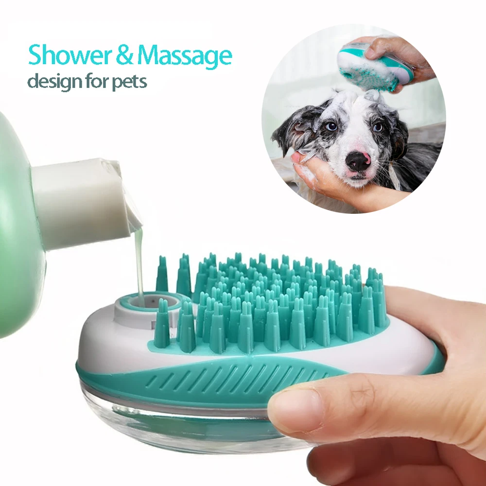 

Pet Dog Cat Bath Brush SPA Massage comb Soft Silicone Pet Shower Hair Grooming Cmob Dog Cleaning Tool Pet Supplies Wet Brush