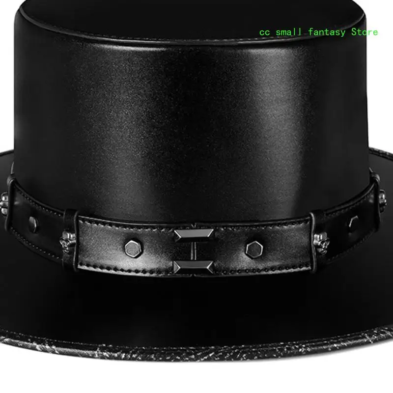 R3MA стимпанк шляпа доктора чумы из искусственной кожи черная с плоским цилиндром