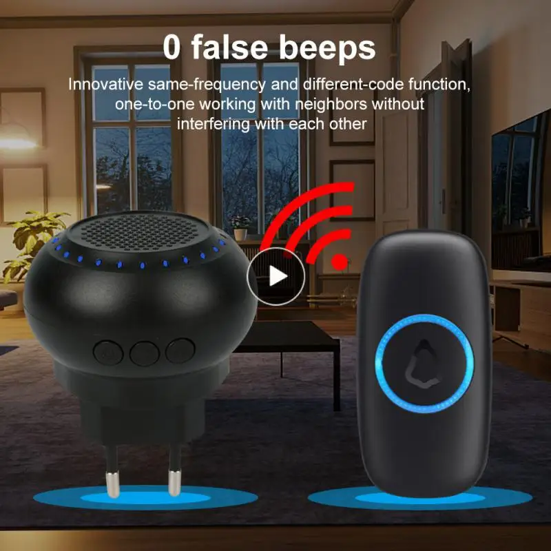 

Wireless Electronic Door Bell Button Intelligent Home Pager M523 One Driven Two Doorbell Doorbell Waterproof 150m 433mhz