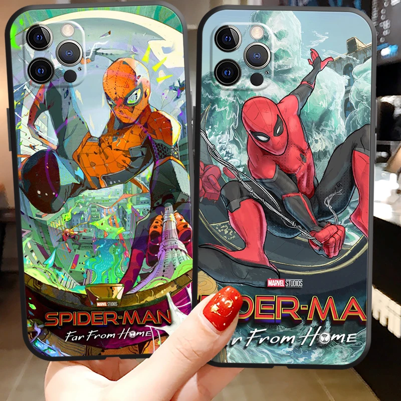 

Marvel Spiderman Phone Cases For iPhone 11 12 Pro MAX 6S 7 8 Plus XS MAX 12 13 Mini X XR SE 2020 Cases Coque Back Cover