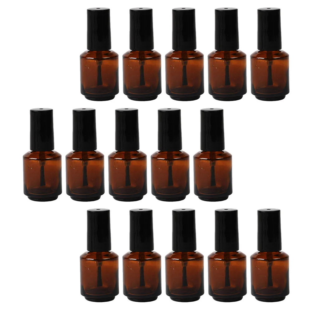 

15pcs 15ml Glass Nail Polish Bottles Empty Cosmetic Containers with Brush