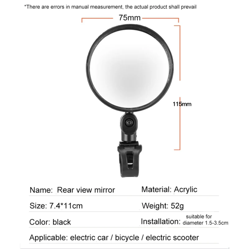 2/8/10/20/30/50 PCS Bicycle Rear View Mirror Electric Scooter Rearview Mirror For Xiaomi  Scooter Back Mirror Rear View Mirror