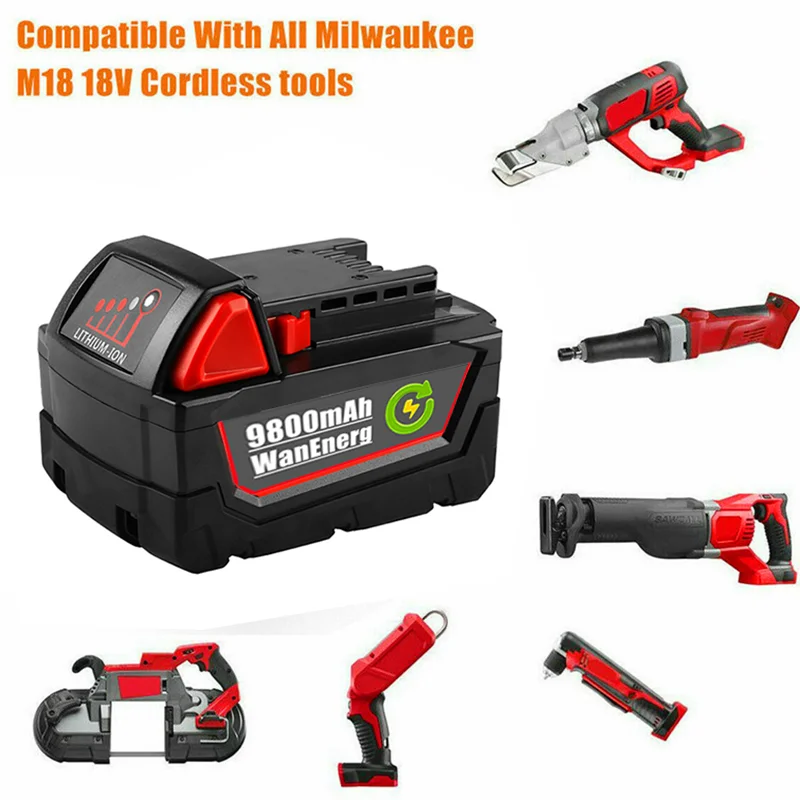 Lupuk-m18 electric hand drill tool battery, 18V, 9800mah, re