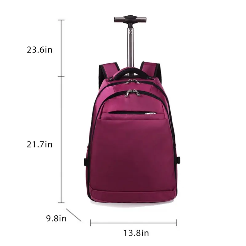 

Waterproof Durable Rolling Wheeled Backpack Trolley Luggage Suitcase Business Bag Fit for 20 In Laptop for Men Women College Stu