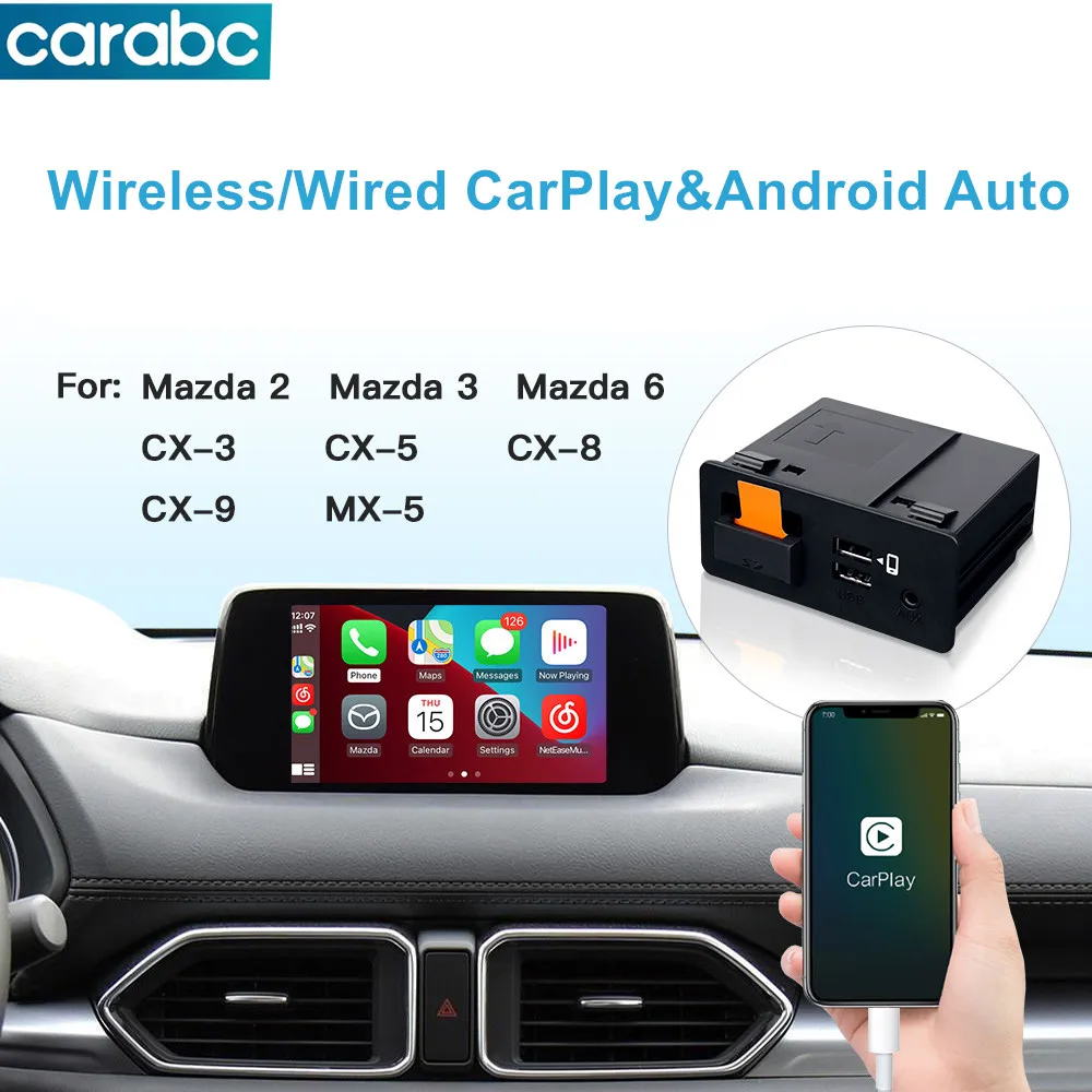 Фото CARABC для модернизации Mazda 2 3 6 CX3 CX5 CX8 CX9 MX5 Demio Miata TK78669U0C Комплект Carplay Android Авто адаптер UBS Hub OEM №1