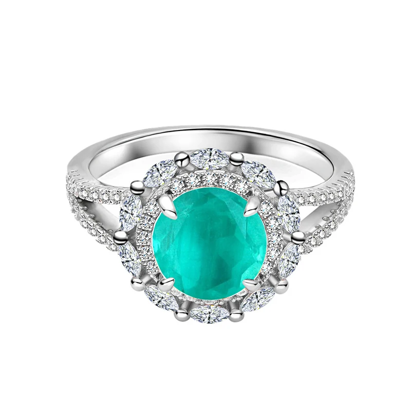 

Женское кольцо из серебра 925 пробы с турмалином, 8 мм