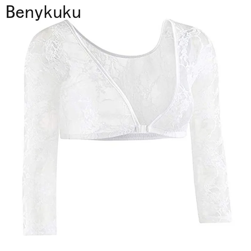 

White Black Cropped Shrug Jacket V-neck Cardigan Long Sleeve Bottoming Top Women Clothes Spring Plus Size Cotton Coat Outerwear