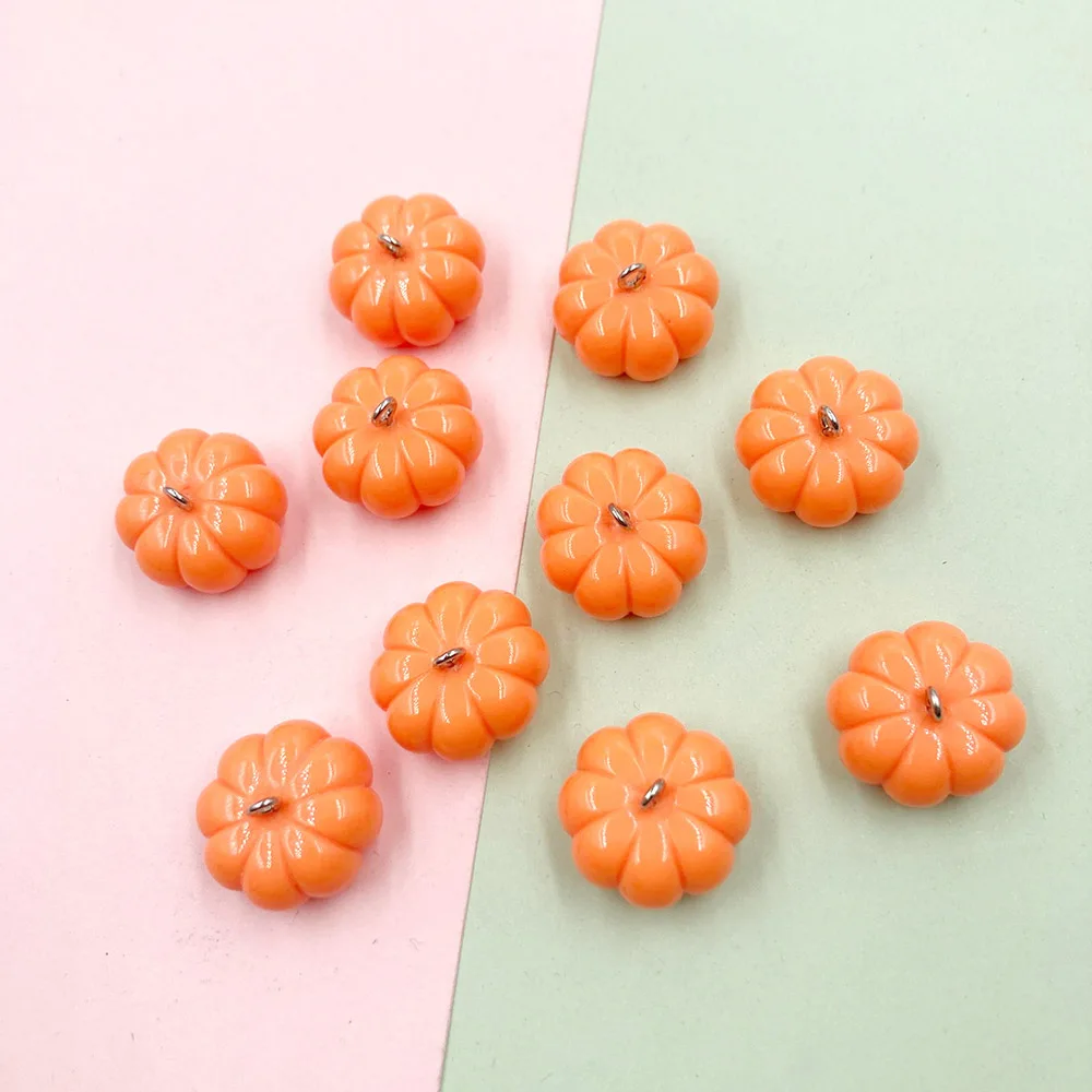 

20Pcs Simulation Resin Cute Pumpkin Charms for Jewelry Making DIY Earrings Keychain Accessories Halloween Decorations For Home