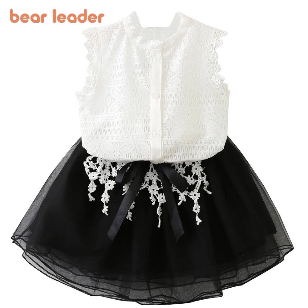 Bear Leader/Новые Платья с цветочным принтом для девочек Коллекция 2023 года Сезон лето