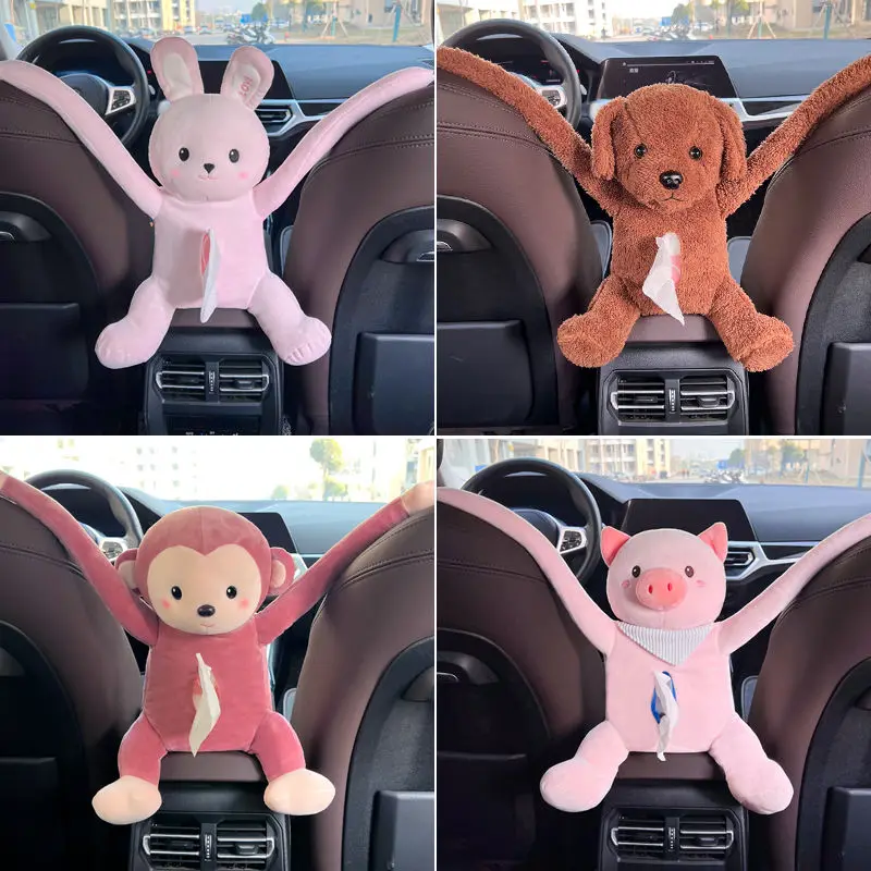 

Creative Car Tissue Box Draw Cartoon Cute Armrest Box Car Draw Paper Box Hanging Car Interior Decoration Supplies Daquan
