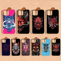yndfcnb japanese oni hannya demon mask phone case for iphone 11 12 13 mini pro max 8 7 6 6s plus x 5 se 2020 xr xs case shell