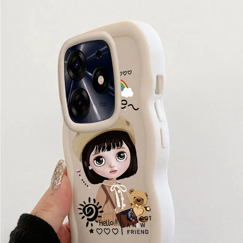 Модный чехол для телефона с милой девушкой Infinix TECNO CAMON 18 19 20 SPARK 8 8C 8T 9 10 10C GO 2022 2023 2024