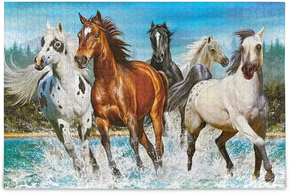 

Horse landscape baby wood toys puzzles for adults jigsaw puzzle