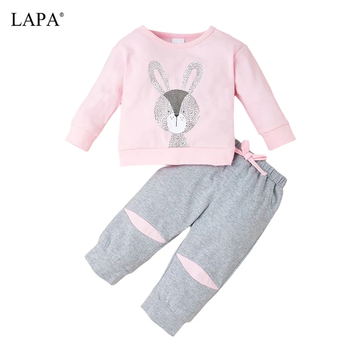 

Брюки с длинным рукавом и круглым вырезом для девочек 0-18 месяцев