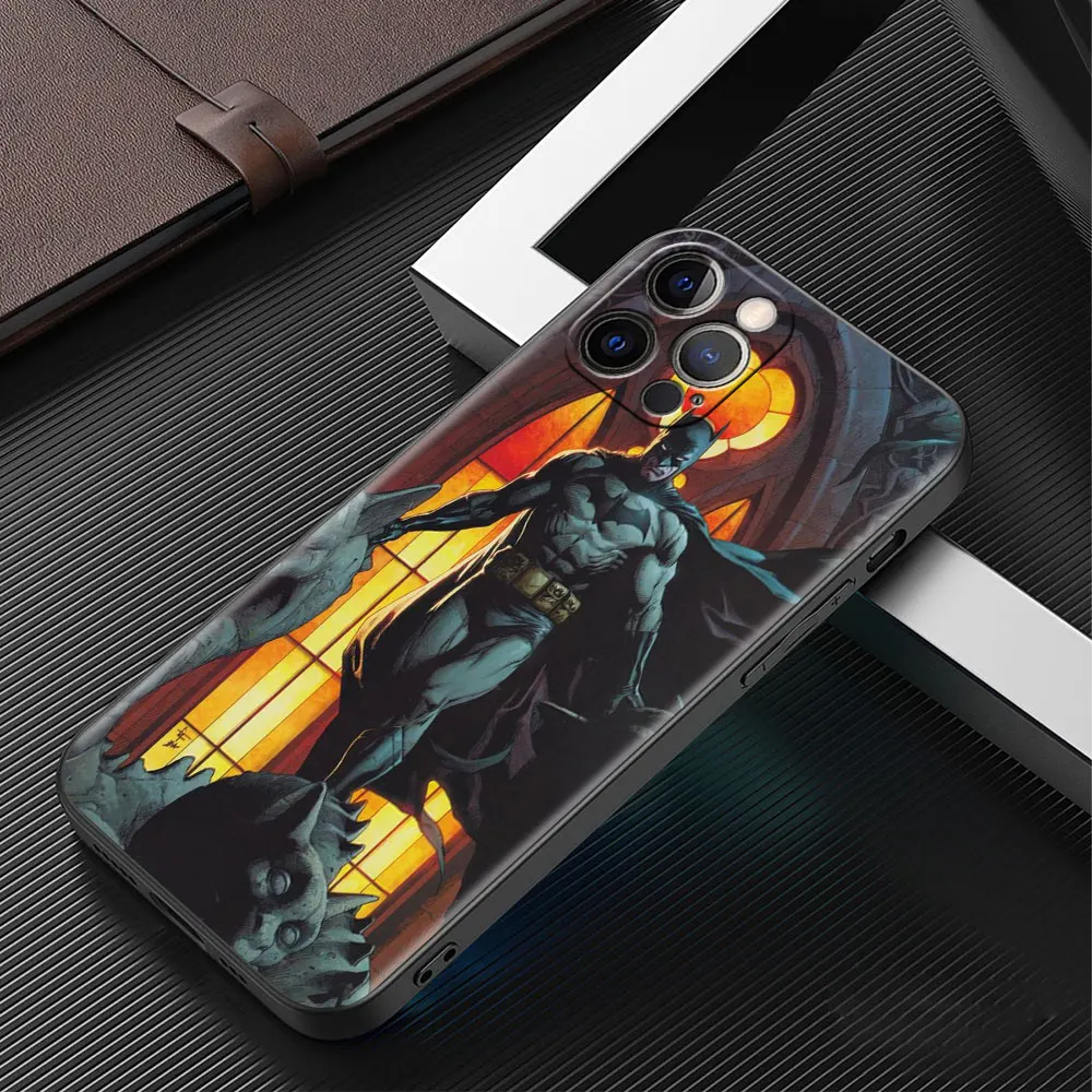 mobile phones case for apple iphone 13 pro 11 12pro 7 8 plus se black silicone xr x xs 6 6s celular cover batman logo free global shipping