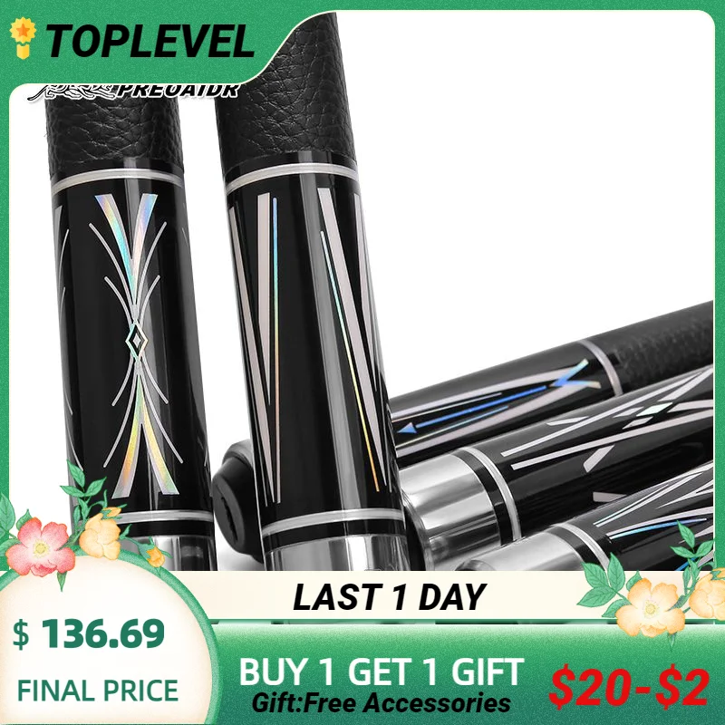 

PREOAIDR 3142 BLAK Pool Billiard Cue Stick 13mm 11.5mm 10mm Tip Professional Pool Cue Billiard Cue made in China