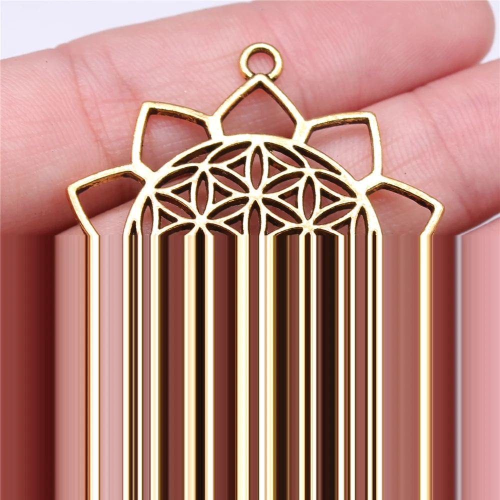 WYSIWYG 2 шт 48x42 мм цветок жизни очарование кулон Большая жизнь подвески большой