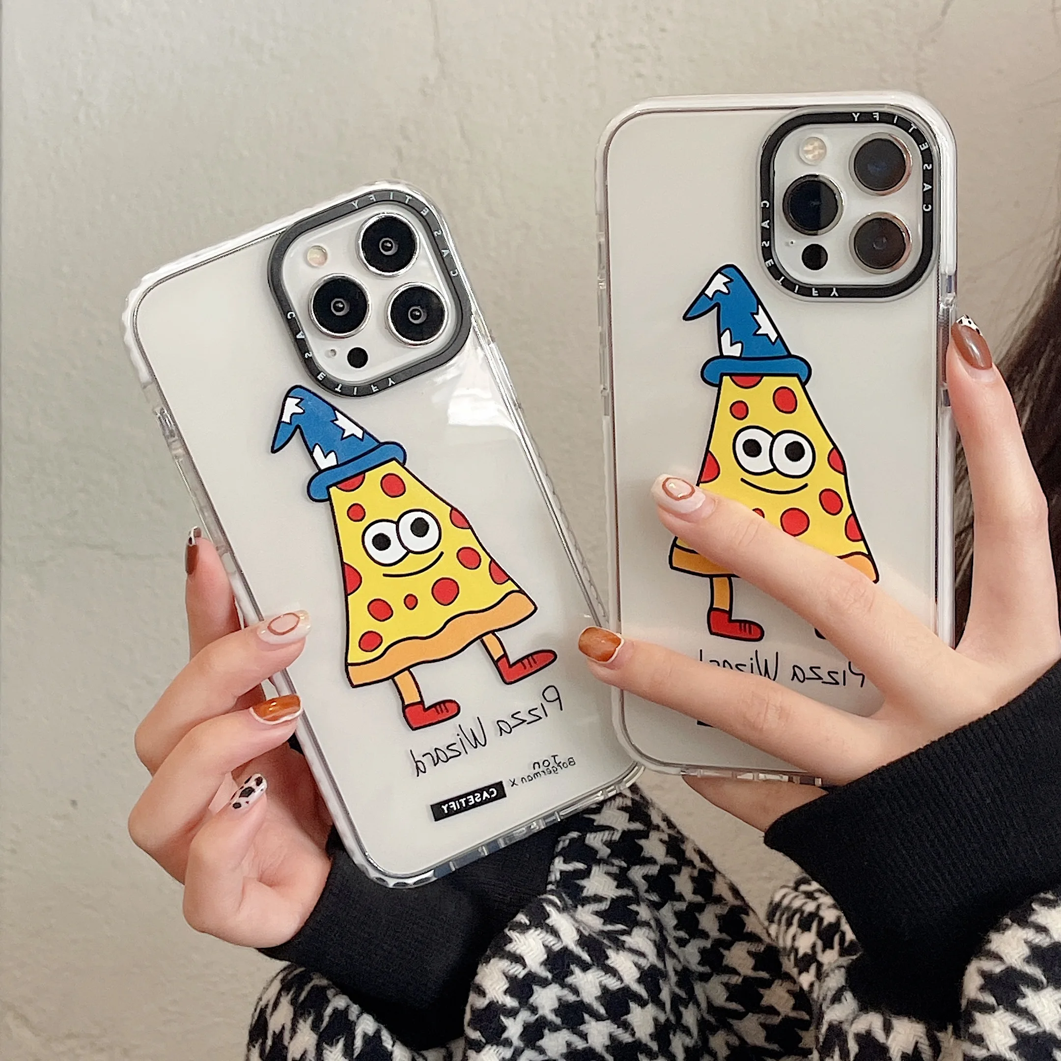 

New Fashion Pizza Cartoon Phone Cases For iPhone 13 12 11 Pro Max XR XS MAX 8 X 7 SE 2020 Couple Anti-drop Soft TPU Cover
