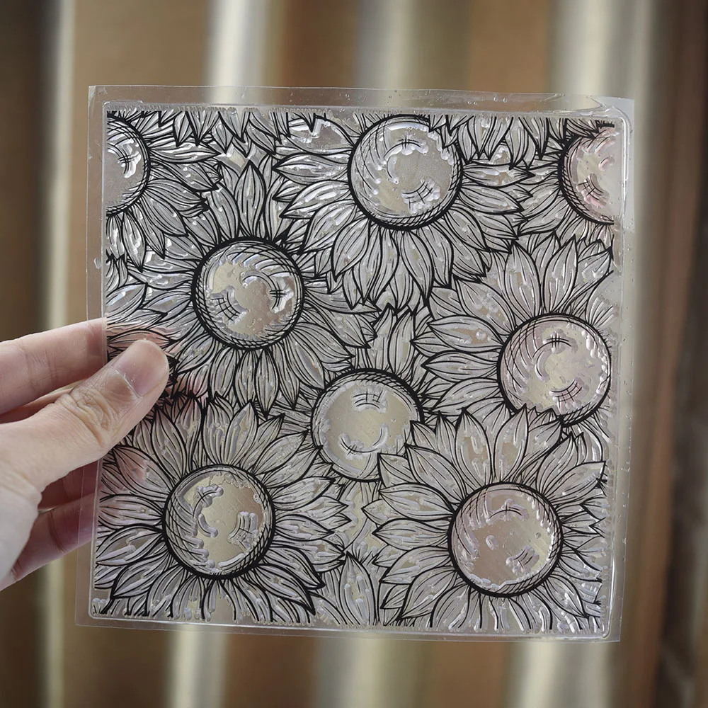 Полный шаблон подсолнуха глина штамп текстура 3D тиснение впечатление Коврик