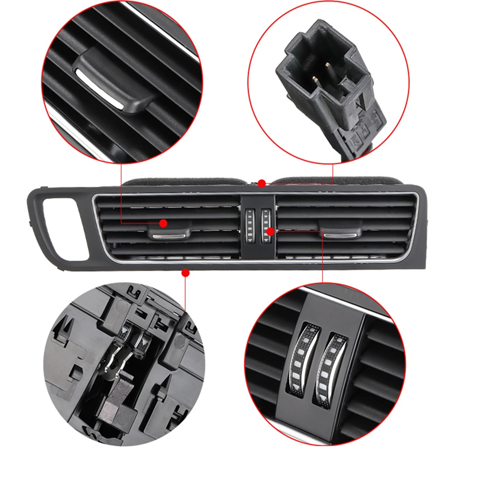 

Left Hand Car Center Dashboard Air Vent Assembly Dash Board Panel Conditioning Fresh Grille For Audi Q5 2009-2018 8R1820951G