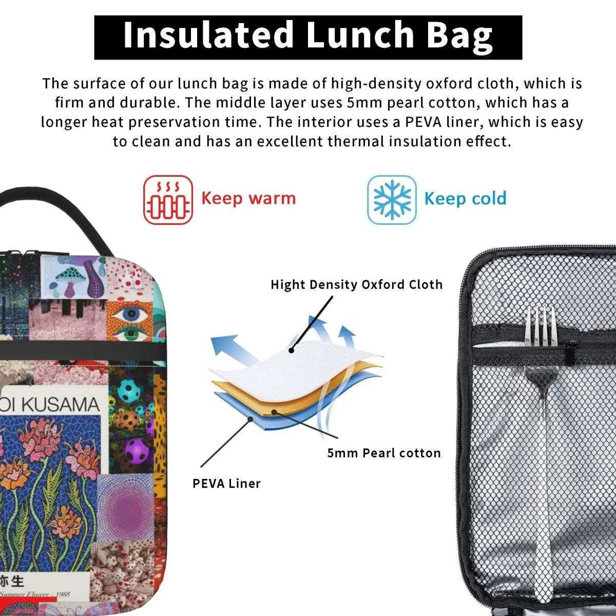 Yayoi Kusama художественные водонепроницаемые изолированные ланч-сумки термальная