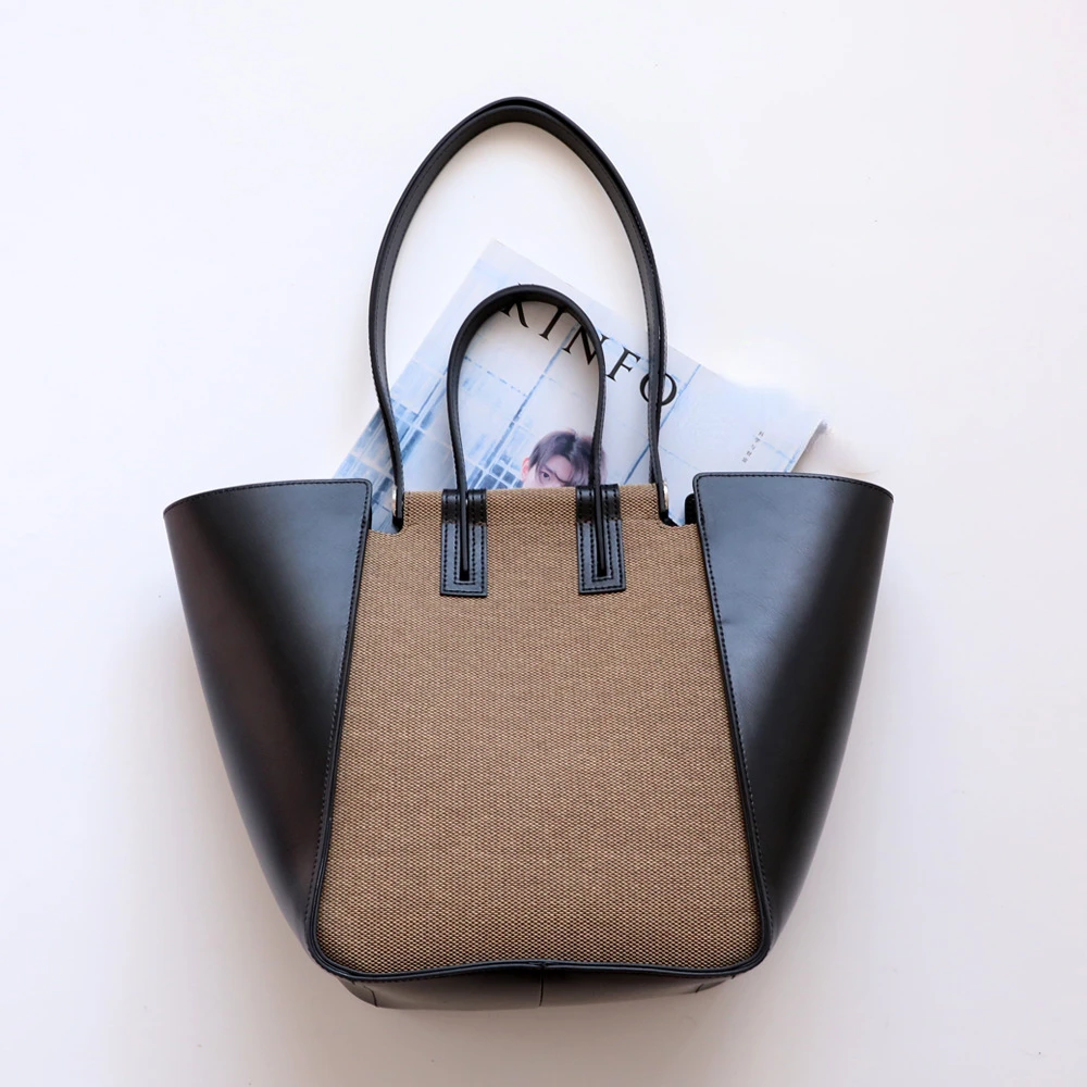 Новинка 2024 контрастная цветная лоскутная сумка большой вместимости женские