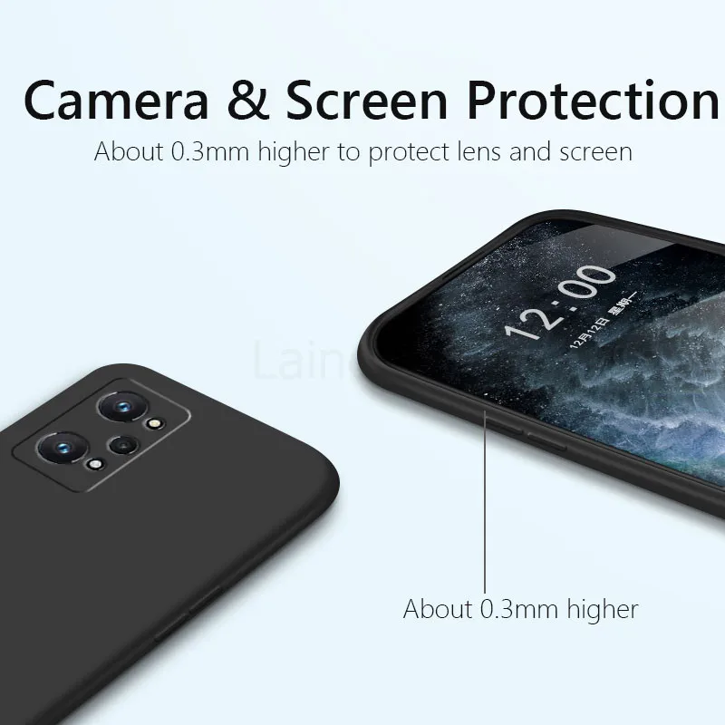 for realme gt2 pro case liquid silicone soft matte camera protection cover on for oppo realme gt2 gt 2 gt2pro phone cases free global shipping
