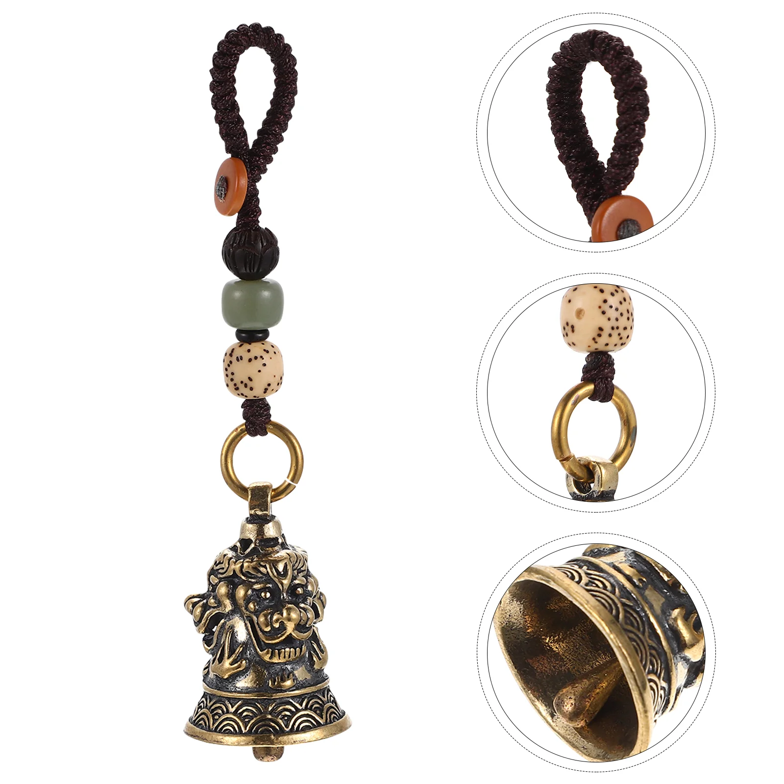 

Decorative Lion Head Pendant DIY Key Hanging Adornment Small Brass Gadget