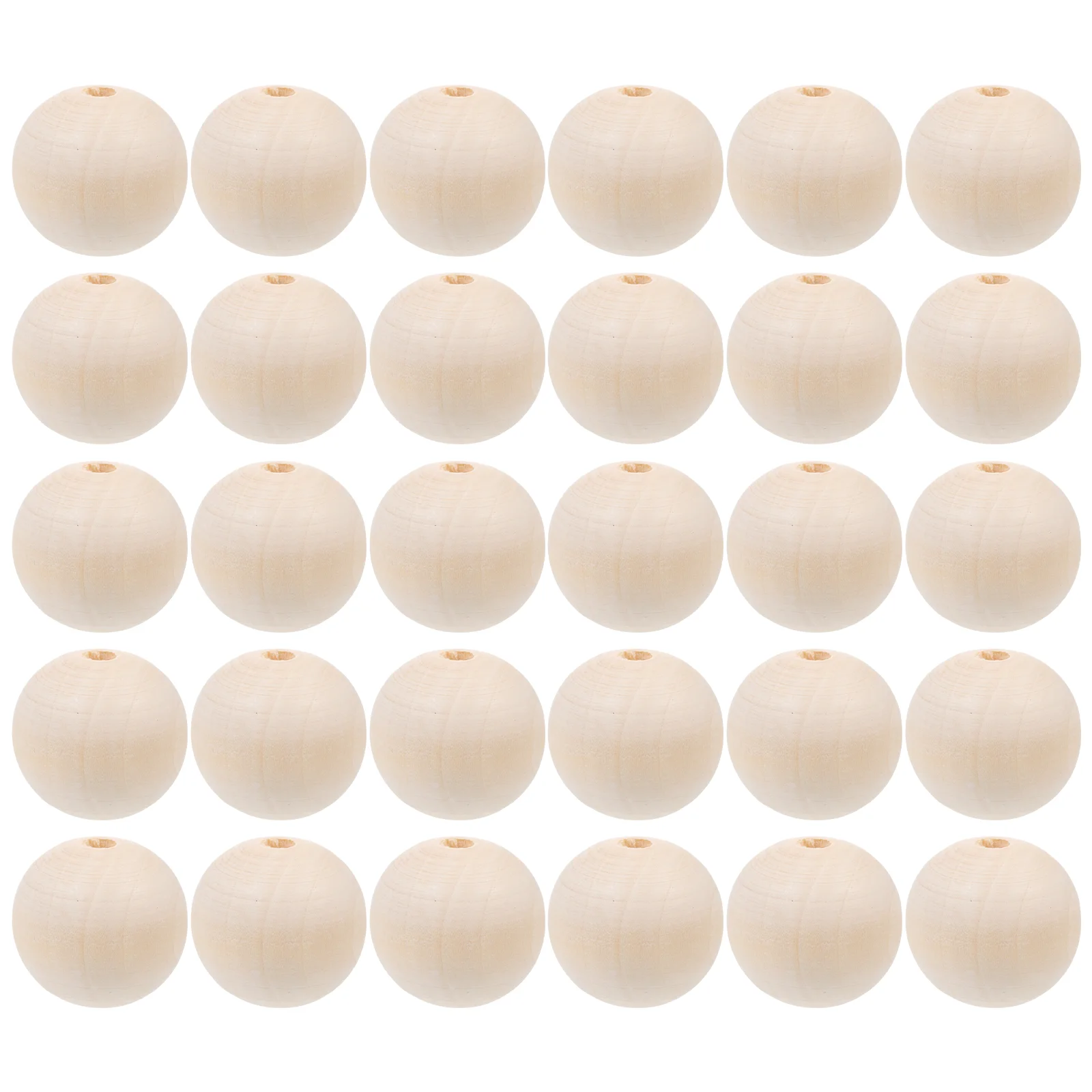

30pcs Wood Beads Handmade Beads Round Wood Beads Jewellery Making Beads Crafts DIY Beads Wooden DIY Beads for Festival Home