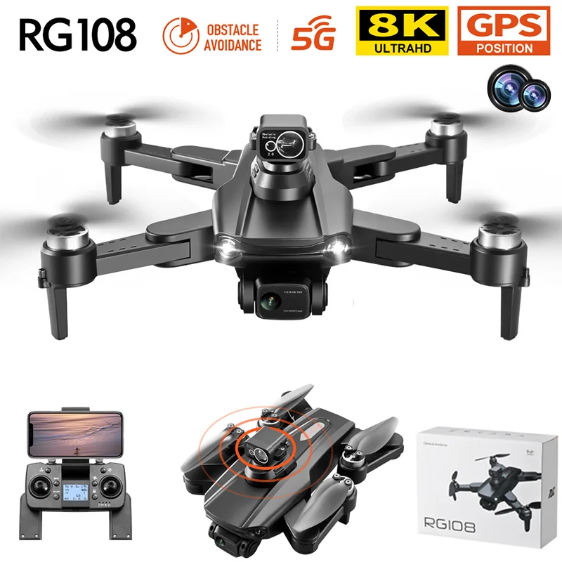 RG108 MAX GPS Drone 8K Professional Dual HD Camera FPV 3KM Aerial Photography Brushless Motor Foldable Quadcopter Toys